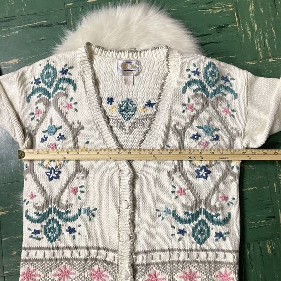 Women's Floral Knit Cardigan Sweater - Picture 8 of 12